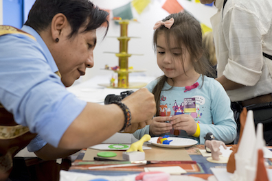 Inspired by torma created by a butter sculptor, guests created their own clay torma.