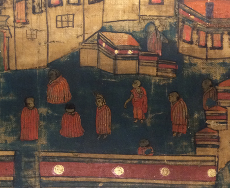 Detail of Drepung Monastery (upper left corner) ; Rubin Museum of Art, C2009.4 (HAR 65848)