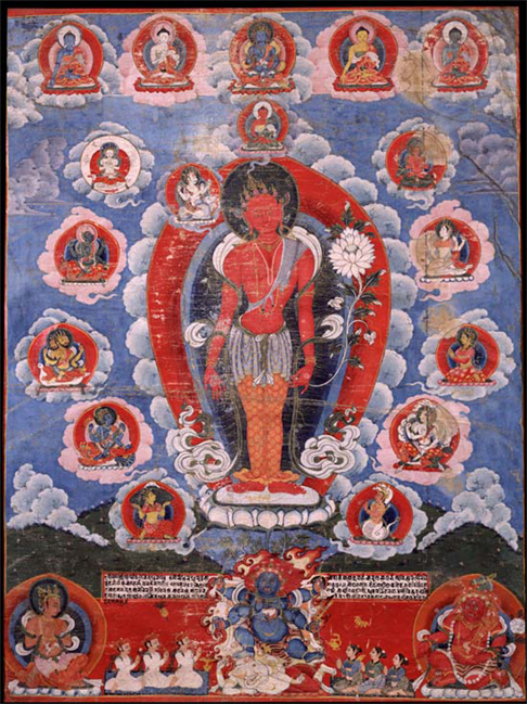 Bunga Dya, Nepal, Dated 1842, Pigments on cloth, Rubin Museum of Art Gift of Shelley and Donald Rubin C2006.66.45 (HAR 100013)