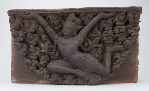 Flying Figure, Nepal, 16th century, Wood, 11 x 19 1/4 x 5 3/8 in, Rubin Museum of Art Gift of Shelley and Donald Rubin, C2006.66.655 (HAR 700091)