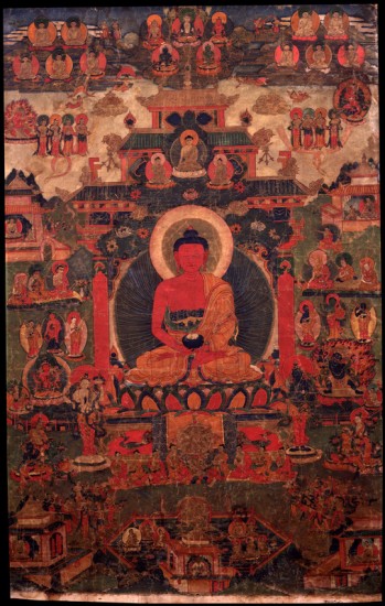 The Buddha of Immeasurable Light Amitabha Buddha Eastern Tibet, Palpung / Situ Painting School, 17th century Ground Mineral Pigment, Fine Gold Line on Cotton Rubin Museum of Art Gift of Shelley and Donald Rubin C2006.66.130