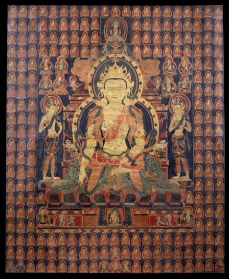 Buddha Akshobya Tibet; 14th century Pigments on cloth Rubin Museum of Art Gift of Shelley and Donald Rubin C2006.66.627