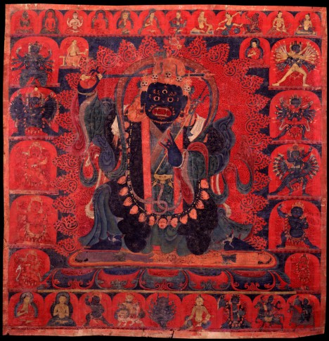 Many wrathful deities in the Rubin's collection like Black Hayagriva above challenge common perceptions of good and evil.