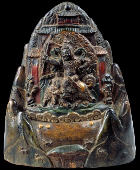 Kula Khari, Protector of Lodrak; Tibet; 19th century; painted terracotta; Rubin Museum of Art; C2002.7.3 (HAR 65079)