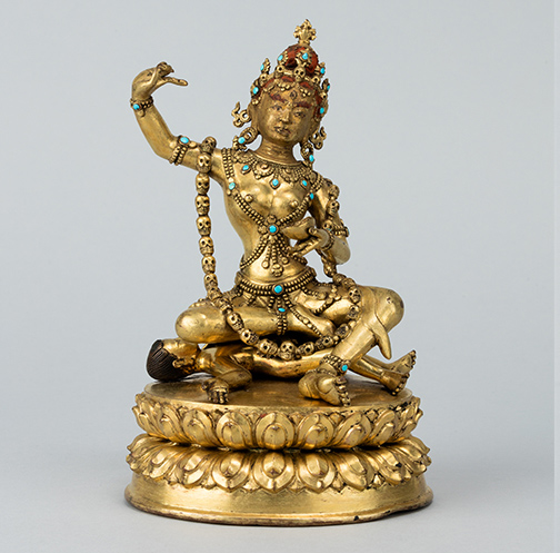 Yogini Nairatmya; Tibet; 17th century; gilt copper alloy, gems, and pigment; gift of the Nyingjei Lam Collections and Anna Maria and Fabio Rossi; Rubin Museum of Art; C2018.3.1 (HAR 68463)