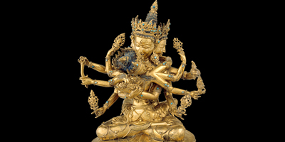 Guhyasamaja Akshobhyavajra; Tibet; 15th century; metalwork; Rubin Museum of Art (HAR 65446)