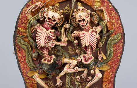 Lords of the Charnel Ground, Smashana Adipati; Tibet; 18th century; painted terracotta; Rubin Museum of Art;