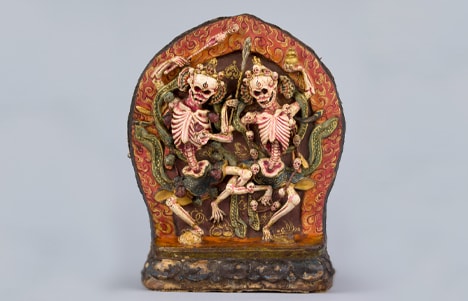 Lords of the Charnel Ground, Smashana Adipati; Tibet; 18th century; painted terracotta; Rubin Museum of Art; C2002.36.1 (HAR 65149);